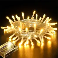 Rosikey 1M 10 LED Lichterkette Batteriebetrieben Batterie Warmweiß Innen Weihnachtslichterkette Weihnachtsbeleuchtung Schlafzimmer Party Hochzeit Deko