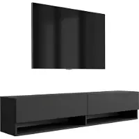 3Xeliving TV-Lowboard 170 cm Mattschwarz, 170 × 32 × 34 cm