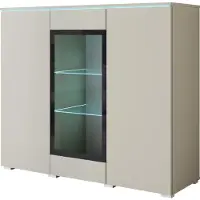 MINIO go for it , Kommode „VEVE“, 120 cm, Vitrine, mit Glasfront, Kaschmir Farbe