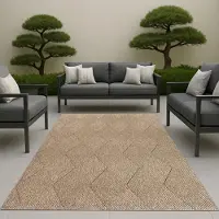 Carpetia Teppich In- und Outdoor mit Jute-Optik vielseitig einsetzbar in Beige/Braun Größe - 80 x 150 cm