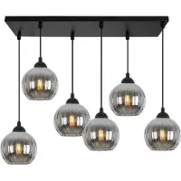 Light11 HOME Hängeleuchte Costa schwarz 6-flammig mit graphitfarbenen Kugeln E27 – stilvolle Pendelleuchte für moderne Innenbeleuchtung