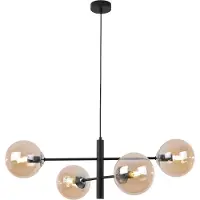 Light11 HOME Vicenza Hängelampe Schwarz Chrom 4 Flache Honiglampe E14