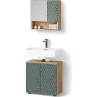 Livinity Badmöbel-Set Ronco Grün/Goldkraft Eiche 2-teilig, Model 52927