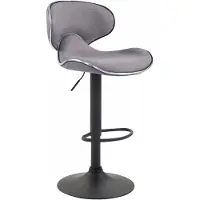 In And OutdoorMatch Luxus Barhocker Elda - Grau - Schwarz - Modernes Design - Rückenlehne - Fußstütze - Für Küche und Bar - Gepolsterte Sitzgelegenheit