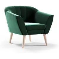 Sofello GUTTO Sessel LINE Polstersessel Grün Velour Samt Fernsehsessel Relaxsessel Skandinavischer Sessel Holzbeine hohe Füẞe Steppung