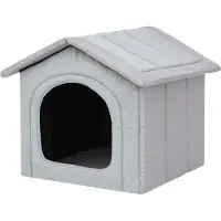 Stanislaw Jurga Faltbares Hundehaus für Innen & Außen – R3 50x45cm – waschbar, leicht, hellgrau