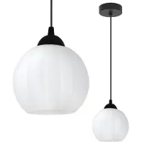 Light11 HOME Hängelampe COSTA Schwarz 1-flammig Weiß Kugel E27