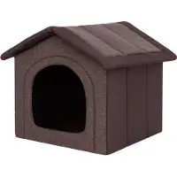 Sellbee Hundehaus Hundehütte Schlafplatz Beruigungsplatz Beruigungshöhle - Inari - 60 x 55 x 60 cm [Größe: R4] - Dunkelbraun