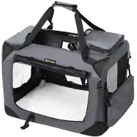 In And OutdoorMatch Hundebox XXL Rosalyn - Bank für Hunde - Faltbar - Schwarz - 40x60x40cm