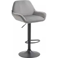 In And OutdoorMatch Samt Barhocker Monique - Hellgrau - Höhenverstellbar - 1er Set - 63-83cm Sitzhöhe - Mit Rückenlehne - Für Küche und Bar - Ergonomische Barstühle