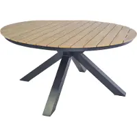 In And OutdoorMatch Tisch - Rund - Ø150 cm - Aluminium - Polywood Teakoptik
