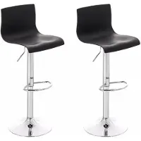 In And OutdoorMatch Luxus Barhocker Dallas – Schwarz – Chrom – Modernes Design – 2er Set – Rückenlehne – Fußstütze – Für Küche und Bar – Sitzfläche aus Kunststoff