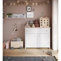 MINIO go for it , Kommode LUNA 2 Türen 1 Schublade weiss/rosa