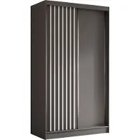 AX Living Cabinio Kleiderschrank 120 cm breit Schiebetüren Grau/Weiß