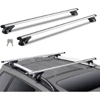Sweiko Dachgepäckträger 1370 x 72 x 106 mm, Dachträger Querstange 90,7 kg Tragfähigkeit Relingträger Gepäckablage Auto Universal, Universaler Dachträger Dachgepäckträger Universal Dachträger