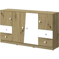 Minio , Kommode, Sideboard "Nantes" 160 cm, Artisan Eiche/Weiss Matt Farbe