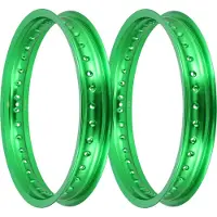 AKF Fahrzeugteile GmbH Set: 2x Felge 2,15 x 16" Alufelge, Grün eloxiert - für MZES175, ES250, ES300, ETS250, TS250, ETZ251, ETZ301