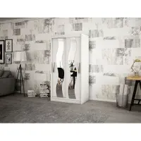 Minio Kleiderschränk 100 cm SEWILLA Weiß matt