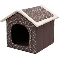 Stanislaw Jurga Hundehütte mit Hundebett für Innen & Außen – faltbar, wetterfest - 38x32 cm - Dach mit Reißverschluss | PillowPrim