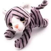 Onwomania Plüschtier Stofftier Kuscheltier Kater Samtpfote Katze Länge 18 cm Mehrfarbig