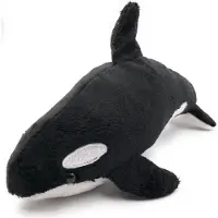 Onwomania Plüschtier Kuscheltier Stoff Tier Orca Delfin schwarz Delphin 22 cm