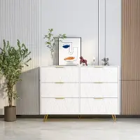CDGlobal Kommode mit Schubladen, Schrank mit 6 Stoffschubladen, Aufbewahrungsschrank Sideboard für Schlafzimmer Wohnzimmer Flur, Metallrahmen, Industrial Stil, Vintagebraun Weiß