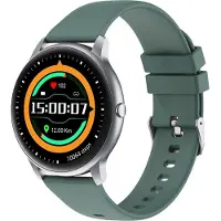 Zelurxx Smartwatch, 1,28 Zoll, Silbernes Zifferblatt, Sport Armband, Bluetooth-Anrufe, Vielfältige Sportmodi, Anpassbare Zifferblätter, Grün