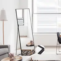 CDGlobal 150 x 40 cm Ganzkörperspiegel, 3 in 1 Standspiegel und Wandspiegel, Ankleidespiegel, Garderobenspiegel für Schlafzimmer, Wohnzimmer und Eingangsbereic