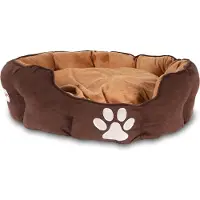 H4L Hundebett braun 72x62cm Hundekissen Hundekörbchen waschbar