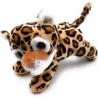 Onwomania Plüschtier Stofftier Kuscheltier Panther Großkatze Leopard Länge 19 cm Braun