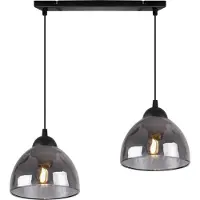 Light11 HOME Venice Hängelampe 2 Flache Graphit-Lampenschirme E27