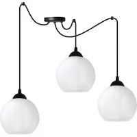 Light11 HOME Costa Schwarze Spinnen-Hängelampe – 3-flammige Pendelleuchte mit weißen Kugeln E27