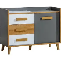 Minio Kommode VISO 6 Riviera / Anthrazit / Weiße Farbe