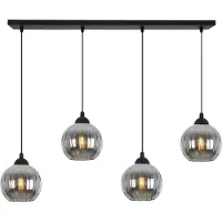 Light11 HOME Hängeleuchte Costa schwarz 4-flammig mit graphitfarbenen Kugeln E27 – elegante Pendelleuchte für moderne Innenbeleuchtung