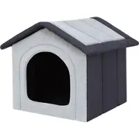 Sellbee Hundehaus Hundehütte Schlafplatz Beruigungsplatz Beruigungshöhle - Inari - 52 x 46 x 53 cm [Größe: R3] - Taubegrau mit Graphit