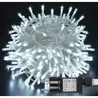 ROSNEK 20m 200 LEDs Lichterkette 8 Lichtmodi mit Timer Lichterketten für Innen Garten Hof Hochzeit Weihnachten Party, Weiß