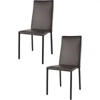 STOCK LINE t m c s Tommychairs - Set von 2 stapelbaren Stühlen Modell Julia für Küche, Bar und Esszimmer, robustes Gestell aus Stahl, gepolstert und mit Kunstleder in der Farbe Moka bezogen