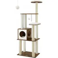 In And OutdoorMatch Luxus-Kratzbaum Carroll - 165 cm - für Katzen - Grau - weiche Katzenbett-Hängematte - Katzenspielzeug - geeignet für kleine und große Kätzchen