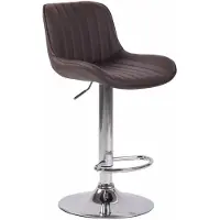 In And OutdoorMatch Luxus Barhocker Aloysius - Braun - Chrom - Deluxe Design - Rückenlehne - Fußstütze - Für Küche und Bar - Gepolsterte Sitzfläche - Kunstleder