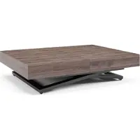FURNLUX Couchtisch Sanna U Braun Und Schwarz 80cm / Hauptfarbe: Braun / Abmessungen: 80 x 80 x 200 cm