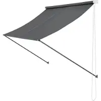In And OutdoorMatch Markise Karl - Grau - 400 x 120 cm - Fallarmmarkise - Stahl und Stoff - UV-Schutz - wasserabweisend