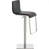 In And OutdoorMatch Barstuhl Coy - Höhenverstellbar - Barhocker mit Rückenlehne - 1er Set - Ergonomisch - Barstühle für Küche oder Kantine - Schwarz - Sitzhöhe 55-78 cm