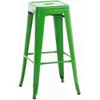 In And OutdoorMatch Barhocker Brad - Ohne Rückenlehne - 1er-Set - Ergonomisch - Barstühle für Küche oder Kantine - Grün - Metall - Sitzhöhe 77cm