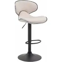 In And OutdoorMatch Luxus Barhocker Charlotte - Weiß - Schwarz - Modernes Design - Rückenlehne - Fußstütze - Für Küche und Bar - Gepolsterte Sitzgelegenheit