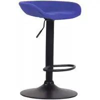 In And OutdoorMatch Barhocker Dallin - Blau - Modernes Design - Sitzschale aus Filz - Schwarz - Für Küche und Bar - Fußstütze - Gepolsterte Sitzfläche
