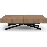 FURNLUX Couchtisch Sanna X Braun 80cm / Hauptfarbe: Beige / Abmessungen: 80 x 80 x 200 cm