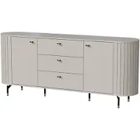 MINIO go for it , Kommode „ZAMA“ 190 cm, drei Schubladen, dekorative abgerundete Seiten, Cashmire Farbe