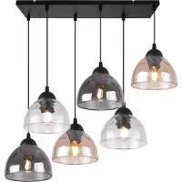 Light11 HOME Venice Hängelampe 6 Flache Gemischte Lampenschirme E27