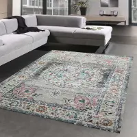 Carpetia Teppich Outdoor Orientteppich Wohnzimmerteppich Ornamente in grau Größe - 140 x 200 cm