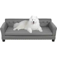 WISFOR Haustiersofa mit Rückenlehne, Hundesofa Hundematte Hundebett, XL: 120 x 74 x 40 cm